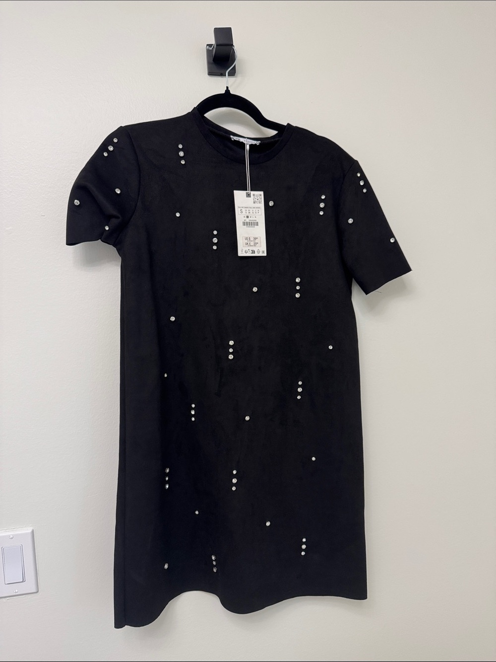 Zara Black Midi Dress with Silver Studs